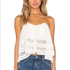 Free people lace crochet tube top ✨